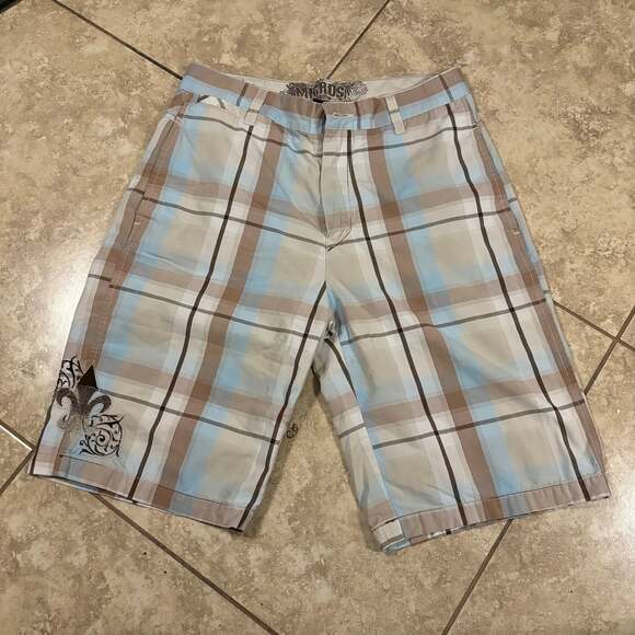 Men's Plaid Walk Shorts - Picture 1 of 4